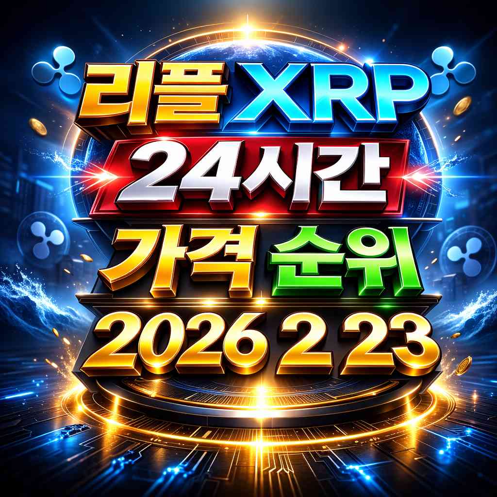 리플 XRP 24시간 가격 시세 지표 순위 2026년 2월 23일 메인 이미지 인포그래픽