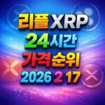 리플 XRP 24시간 가격 시세 지표 순위 2026년 2월 17일 메인 이미지 인포그래픽