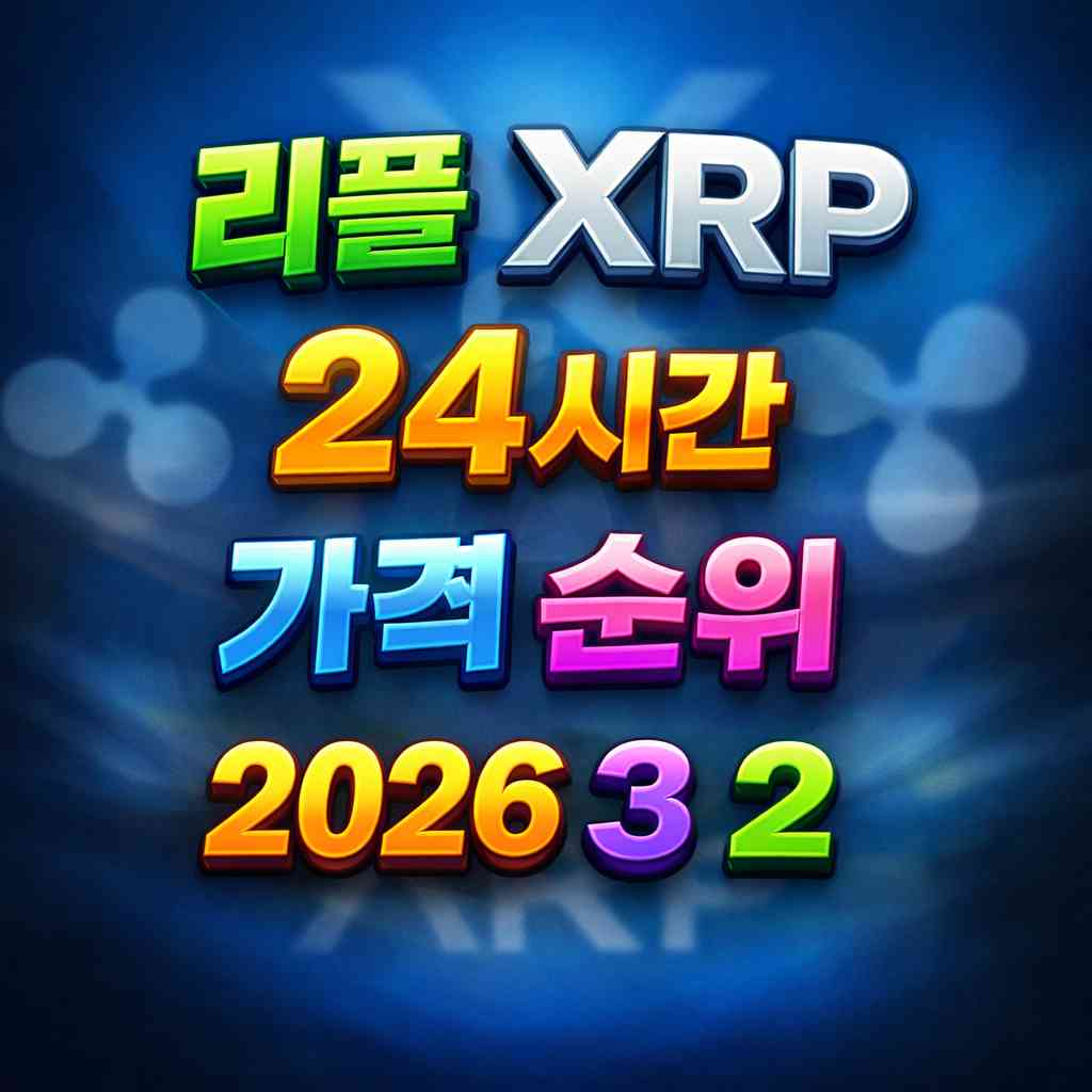 리플 XRP 24시간 가격 시세 지표 순위 2026년 3월 2일 메인 이미지 인포그래픽