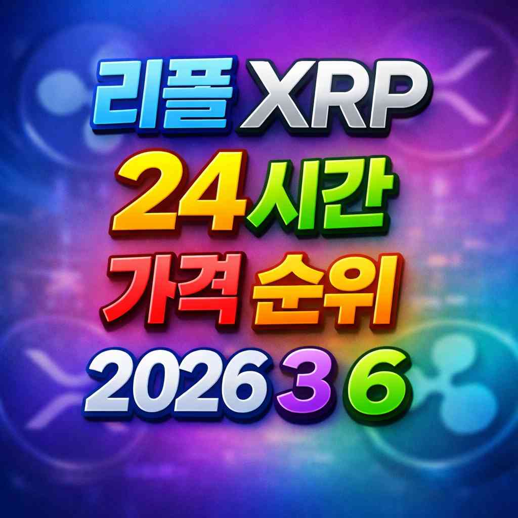 리플 XRP 24시간 가격 시세 지표 순위 2026년 3월 6일 메인 이미지 인포그래픽