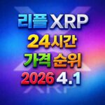 리플 XRP 24시간 가격 시세 지표 순위 2026년 4월 1일 메인 이미지 인포그래픽